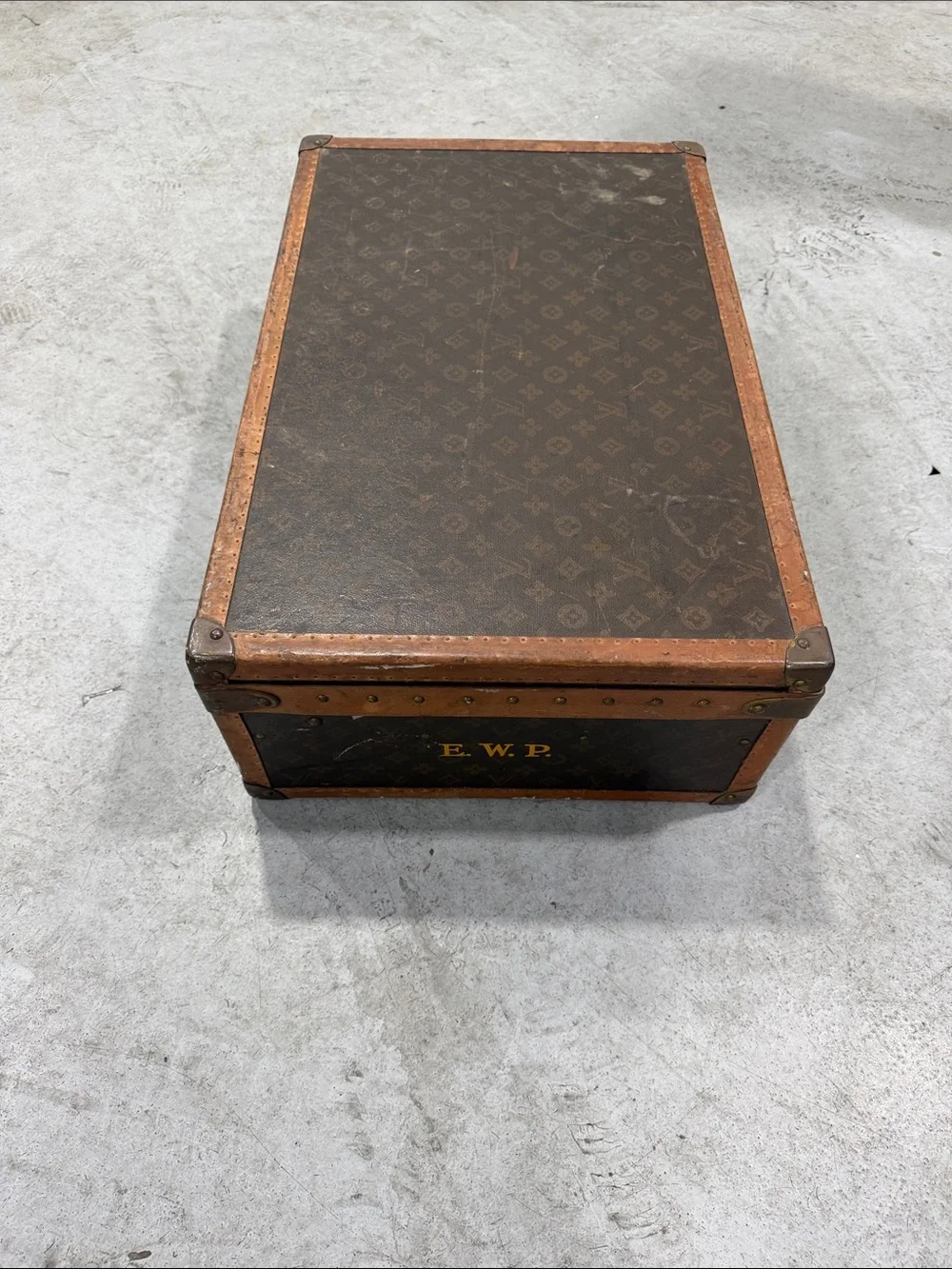 Louis Vuitton Black and Brown Vintage Storage Trunk
